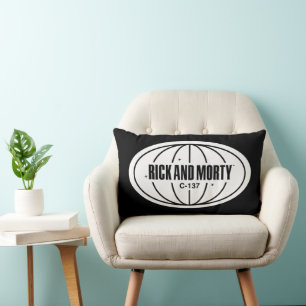 Retro Rick und Morty C-137 Dimension Abzeichen Lendenkissen