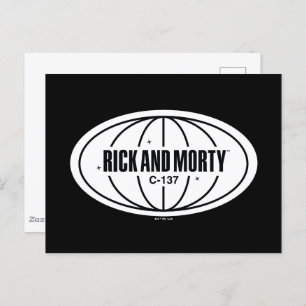 Retro Rick und Morty C-137 Dimension Abzeichen Postkarte
