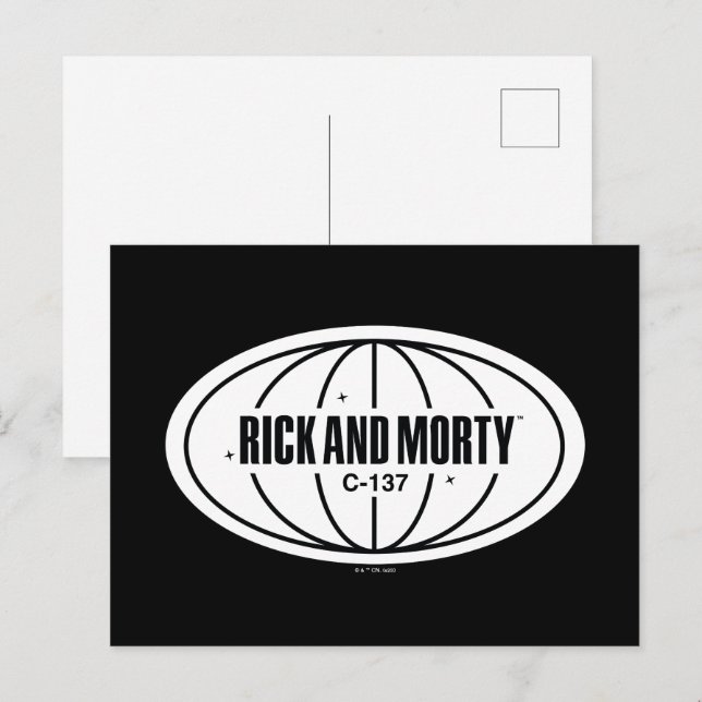 Retro Rick und Morty C-137 Dimension Abzeichen Postkarte (Vorne/Hinten)