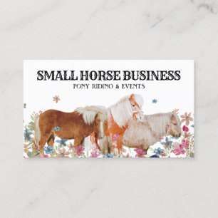 Retro Ride Club Pony Floral Small Horses Visitenkarte