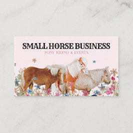 Retro Ride Pink Pony | Floral Horse | Equestrian Visitenkarte