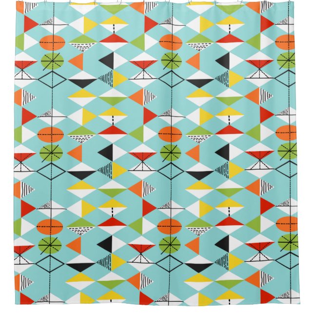 Rétro rideau en douche de motif de harlequin (Devant)