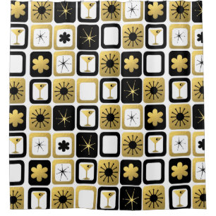 Rétro rideau en douche fascinant d'or