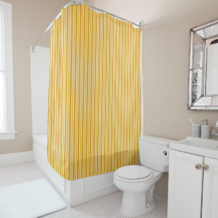 Rétro rideau en douche orange de rayure