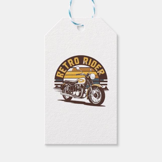 Retro Rider � Motorcycle Geschenkanhänger (Vorderseite)