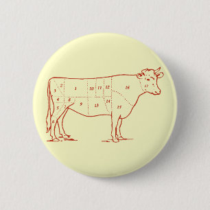 Retro Rindfleisch-Schnitte Button