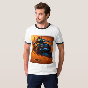 Retro-Ringer-T-Shirt – Neon-Tank in dystopischer W T-Shirt