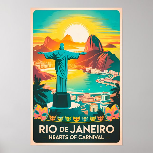 Retro Rio - Christus der Erlöser Poster (Vorne)