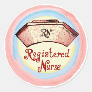 Retro-RN-Aufkleber für die Krankenpflege Runder Aufkleber