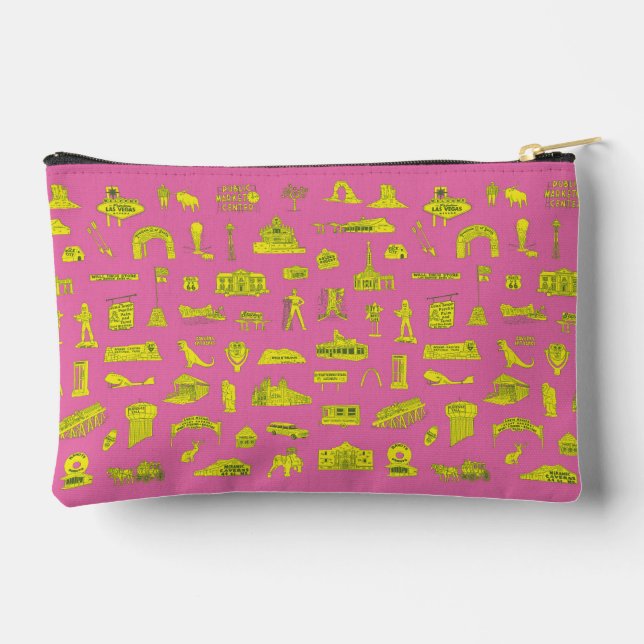Retro Road Trip Cosmetic Bag Zubehörtasche (Rückseite)