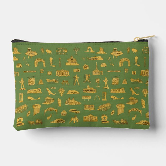 Retro Road Trip Cosmetic Bag Zubehörtasche (Rückseite)
