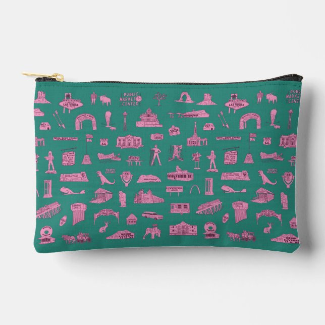 Retro Road Trip Cosmetic Bag Zubehörtasche (Vorderseite)