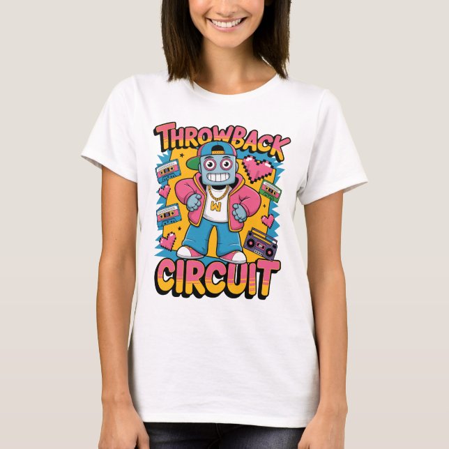 Retro Robot 90er-Jahre Hip Hop Design - Fun Cartoo T-Shirt (Vorderseite)