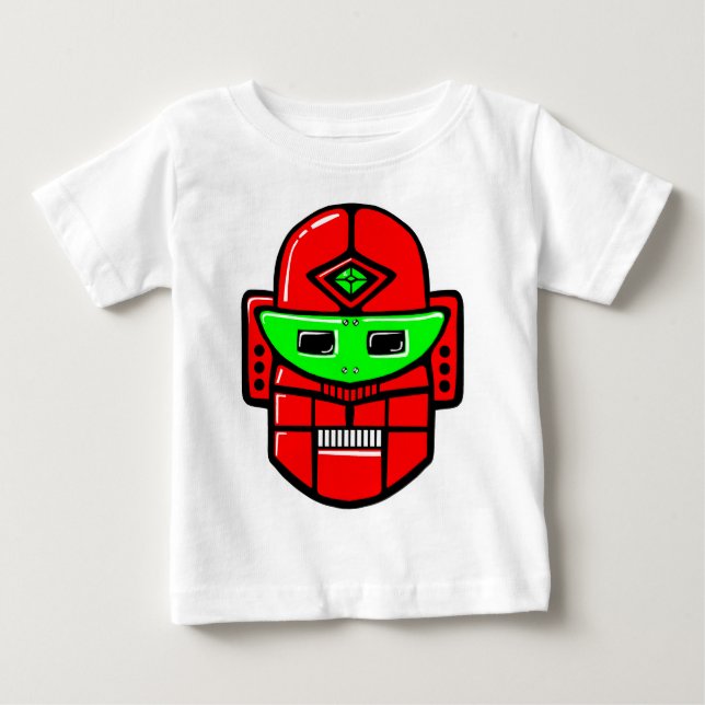 Retro Robot Head - Maßgeschneidert Baby T-shirt (Vorderseite)