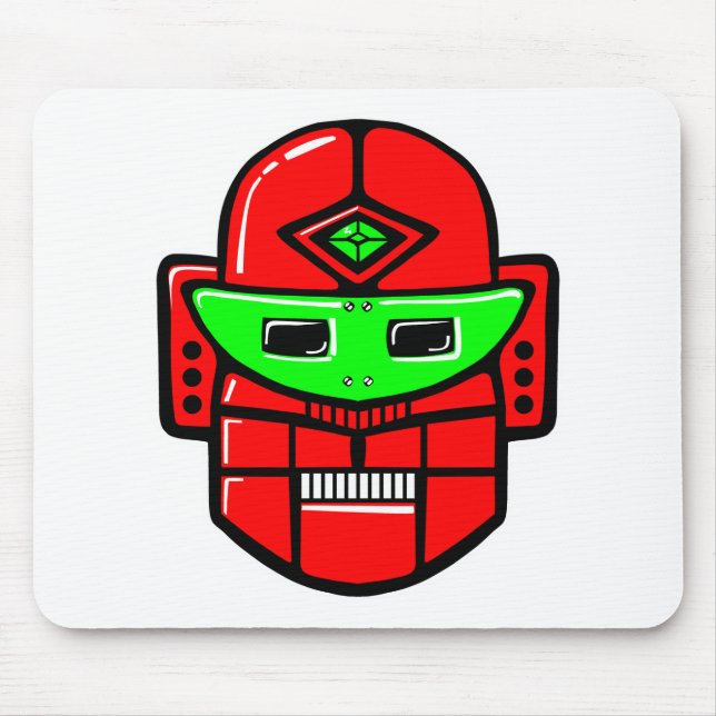 Retro Robot Head Mousepad (Vorne)