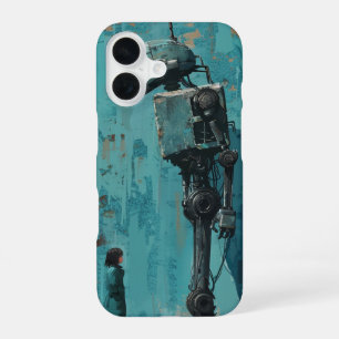 Retro Robot mit Girl iPhone 16 Hülle
