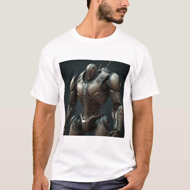 Retro Robot Revolution: futuristische Grafik T-Shirt (Vorderseite)