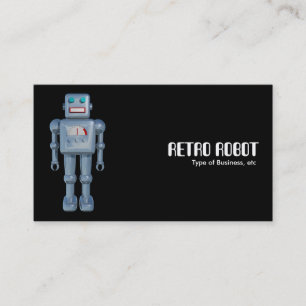 Retro-Roboter - Schwarz Visitenkarte