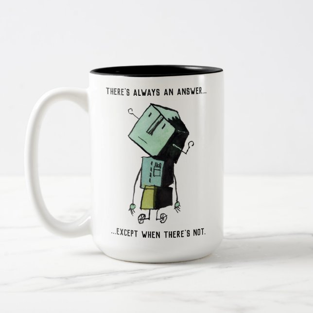 Retro-Roboter-Tasse Zweifarbige Tasse (Links)