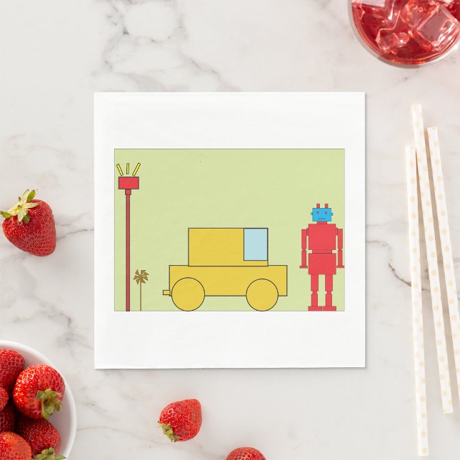 Retro-Roboter und -Autos Serviette (Von Creator hochgeladen)