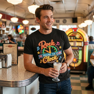 Retro Rock Around The Clock Musik der 1950er Jahre Tri-Blend Shirt