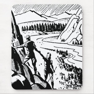 Retro Rock Climbing Mousepad