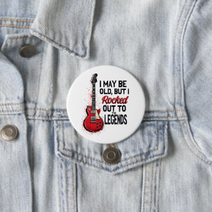 Retro Rock Gitarre Klassische Musik Nostalgie Desi Button