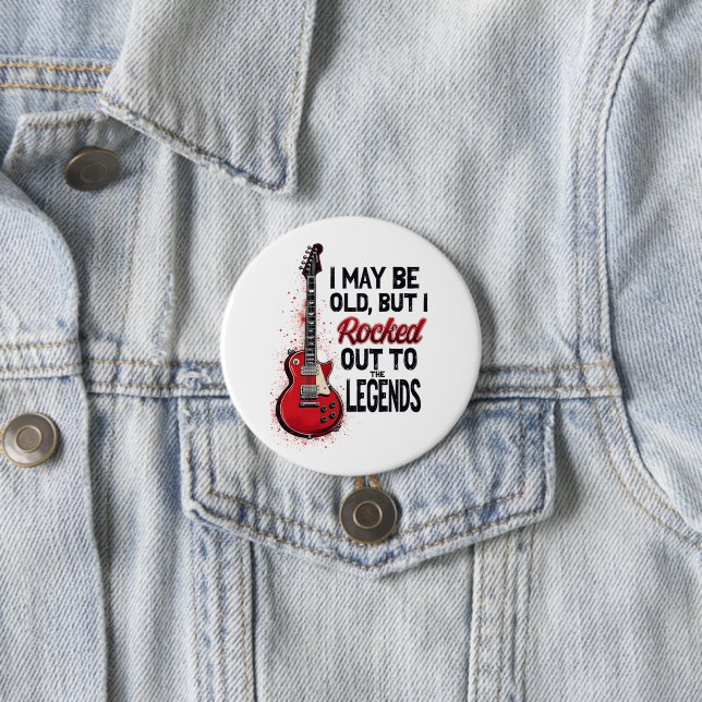 Retro Rock Gitarre Klassische Musik Nostalgie Desi Button (Beispiel)