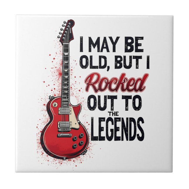 Retro Rock Gitarre Klassische Musik Nostalgie Desi Fliese (Vorderseite)