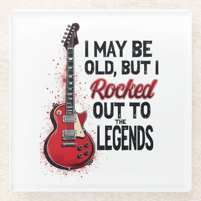 Retro Rock Gitarre Klassische Musik Nostalgie Desi Glasuntersetzer (Vorderseite)