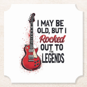 Retro Rock Gitarre Klassische Musik Nostalgie Desi Untersetzer