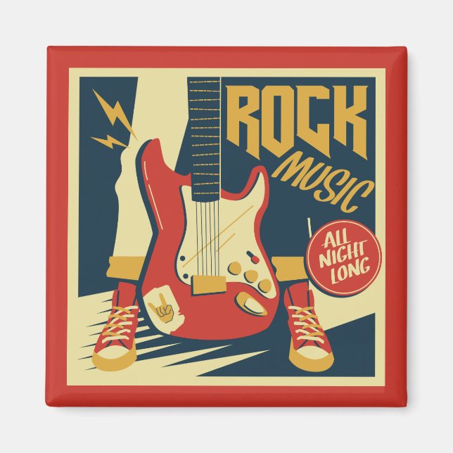 Retro Rock Music Magnet (Vorne)