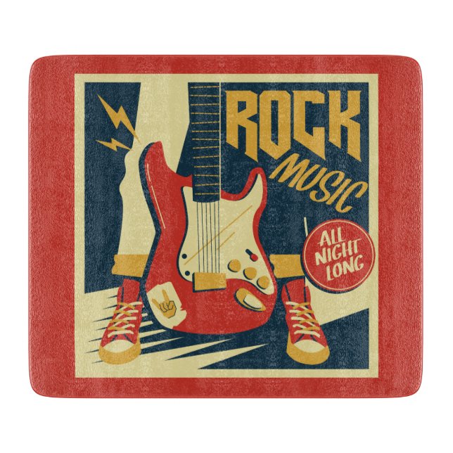 Retro Rock Music Schneidebrett (Vorderseite)
