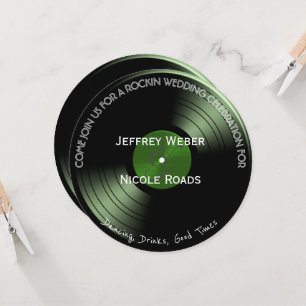 Retro Rock n Roll Vinyl Record Faire-part de maria