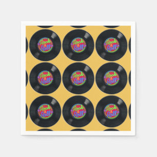Retro Rock und Roll Vinyl Pattern Napkins Serviette