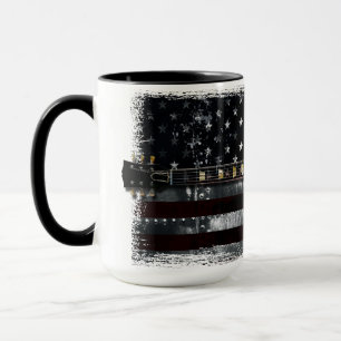 RETRO ROCK Vintag Electric Guitar American Flag Tasse