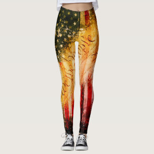 Retro-Rock WIR DIE PEOPOPLE-amerikanische Flagge Leggings