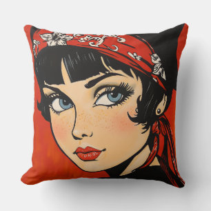 Retro Rockabilly Beauty Kissen