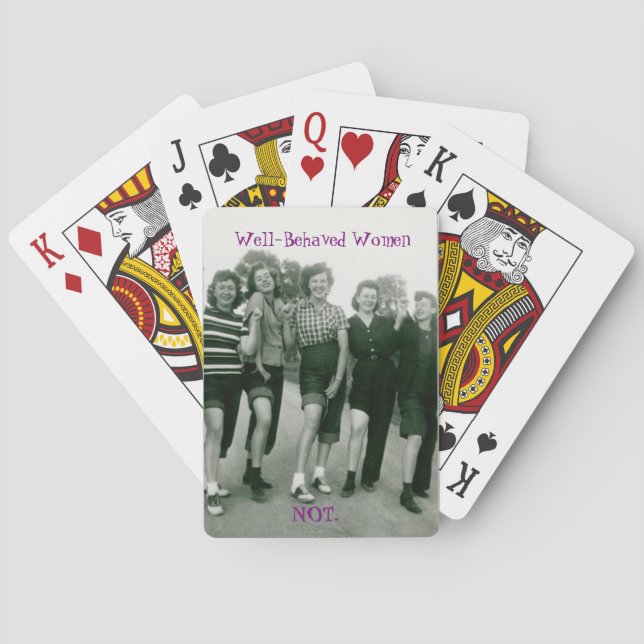 Retro/Rockabilly - Frauen, die Karten spielen Spielkarten (Rückseite)