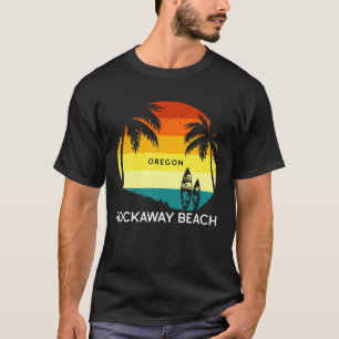 Retro Rockaway Beach Strand Vintage Surf Palm 70er T-Shirt