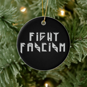 Retro Rocker - Faschismus bekämpfen Keramik Ornament