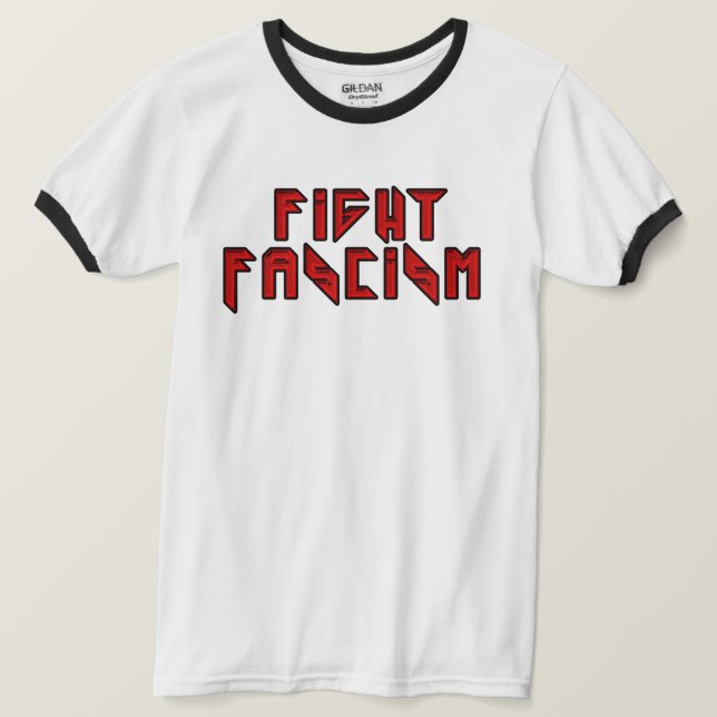 Retro Rocker - Faschismus bekämpfen T-Shirt (Design vorne)