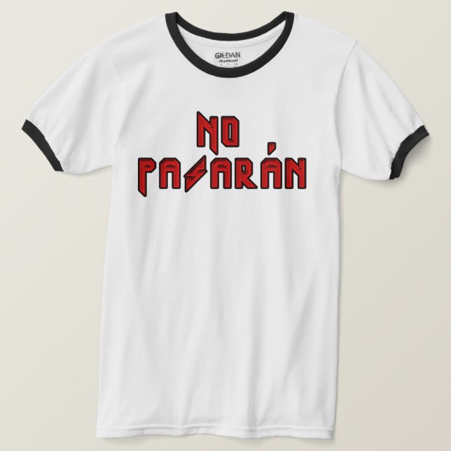 Retro Rocker - Kein Pasaran T-Shirt (Design vorne)