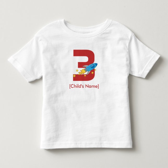 Retro Rocket Birthday Kleinkind T-shirt (Vorderseite)