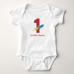 Retro Rocket Birthday - Personalizable Baby Strampler
