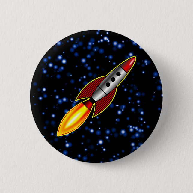 Retro Rocket Button (Vorderseite)
