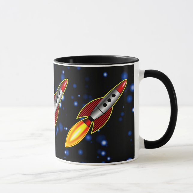 Retro Rockets - besonders angefertigt Tasse (Rechts)