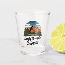 Retro Rocky Mountain Nationalpark Schnapsglas