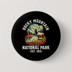 Retro Rocky Mountains Nationalpark Vintage USA  Button