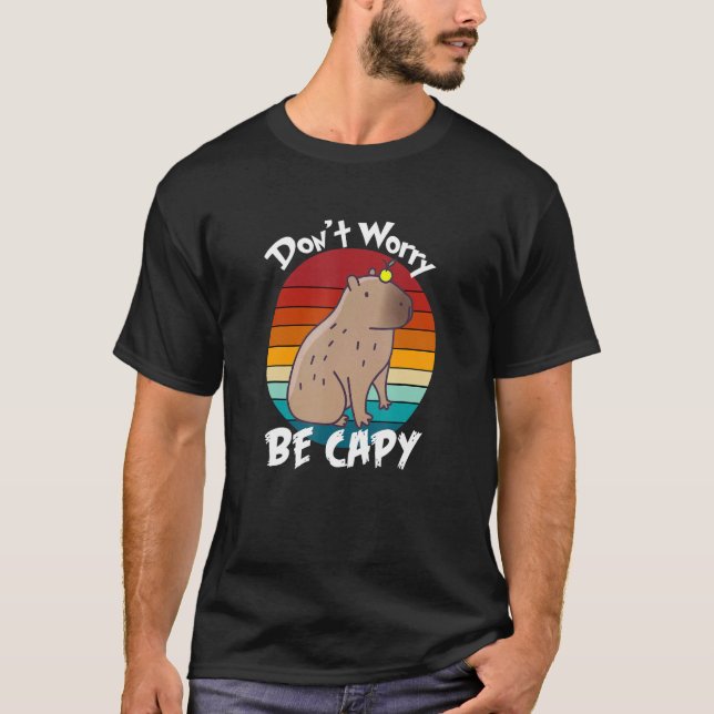 Retro Rodent Capybara nicht beunruhigt sein Capy B T-Shirt (Vorderseite)